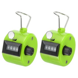 PATIKIL Clicker Counter, 2 Pack Handheld Tally Counter Mechanical 4-Digit Number Click Pitch Counter for Coaching Knitting, Golf, Lap, Fishing, Green