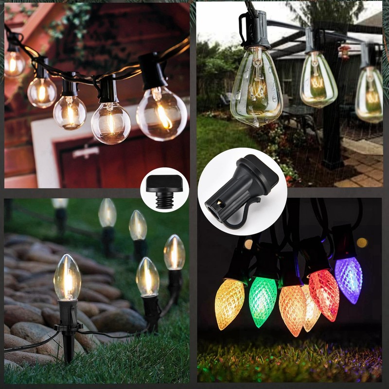 20pcs C7 Light Socket Safety Cap Plugs,C7/E12 Light Bulb Socket