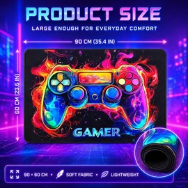 Gaming Rug 60 x 90 cm, Gaming Mat Boys Bedroom Rug for Boys Bedroom