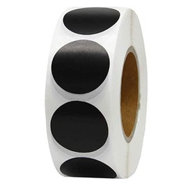 1000PCS Kraft Circle Stickers Dot Stickers, 1 Inch Round Blank Garage Sale Price Stickers Kraft Coding Tag Labels Brown Natural Envelope Seals for Home Classroom Jam Canning Jar Labels (Black)