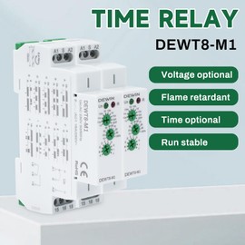 DEWIN Time Relay, DIN Rail 230 V, GRT8-M1 Multifunctional Time Relay, Delay Time Relay with 10 Functions, DIN Rail Mounting, AC 230 V