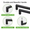 TUNNY 10 Pack Square Solid Cabinet Handles-3.8"/96mm Screw Spacing Matte