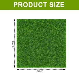 4PCS fake grass sheets - 15 x 15 cm plastic grass mats - realistic garden lawn - perfect for model, toy farm, miniature garden, and dollhouse decoration - creating a beautiful faux grass landscape