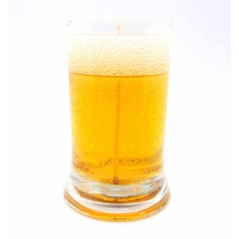 One SANDALWOOD Beer Mug Mineral Oil Based Gel Candle Up To 180 Hours of Woody Earthy Aroma - 12.2 oz. Made by TheGelCandleCompany