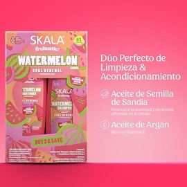 SKALA Kit Shampoo y Acondicionador Sandía Hidratante para Cabello Rizado 325ml
