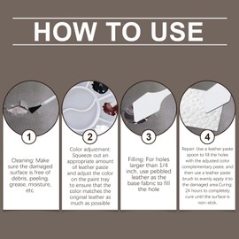 Leather Restore Kit, 60ml Repair Cream Set with Accessories, 3 Colors