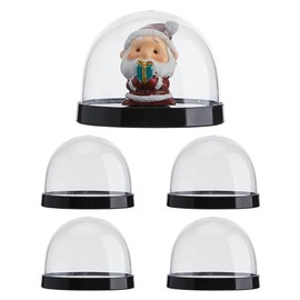 SUPERFINDINGS 4 PCS Glass Dome Cloche Display Case 2.28x3.07Inch Glass Cloche Bell Jar Display Dome with Black Base Round Glass Dome Cover for Flower Collectables Decorations Crafts Statue