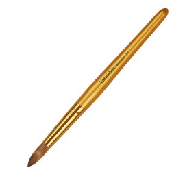 Kolinsky Acrylic Nail Brush Golded Solid Wood Handle Professional Manicure Brushes for Powder Nail Acrylic Application - Salon & DIY Nail Art Essentials - Size 14, 1.0 Count
