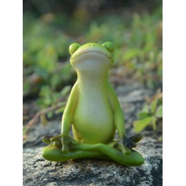 Gemmia Miniature Fairy Garden Frog Figurines- Mini Meditation Frog(Notice Size)