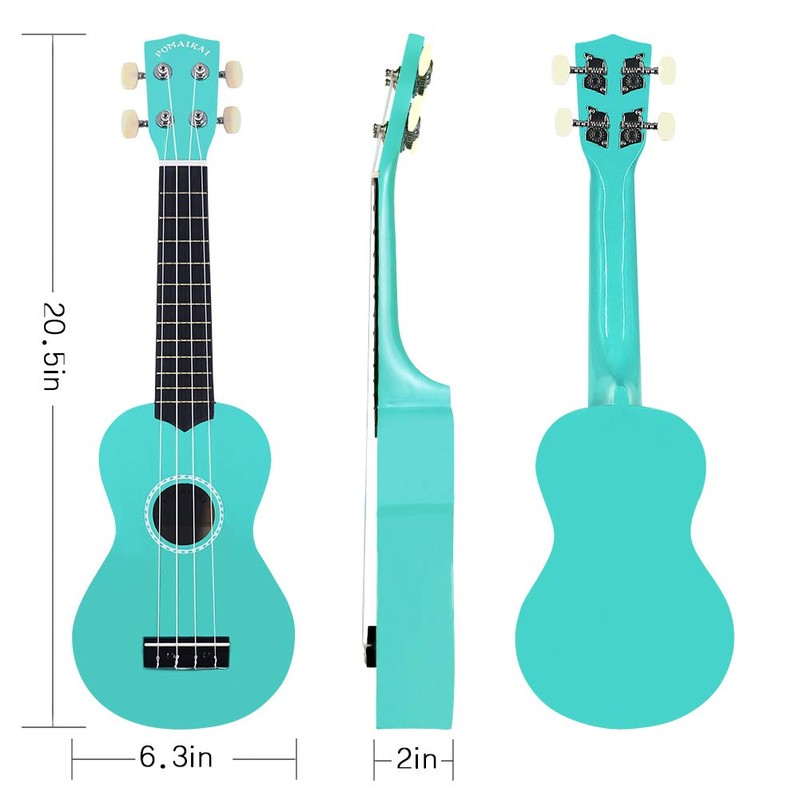 POMAIKAI Soprano Ukulele Starter Wood Ukele Hawaiian Guitar Ukelele 21"