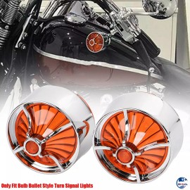 Unbranded Bullet Turn Signal Light Amber Lens Cover Bezels Visor for Harley Touring Dyna