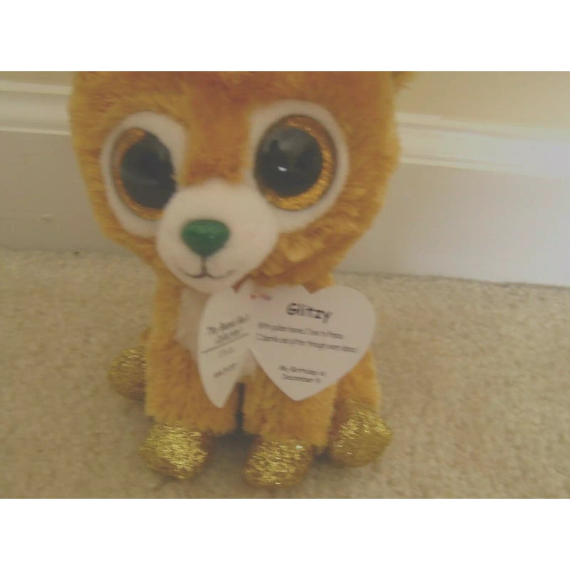 Ty, Glitzy Reindeer 2018 Release Medium 9" tall Boo and