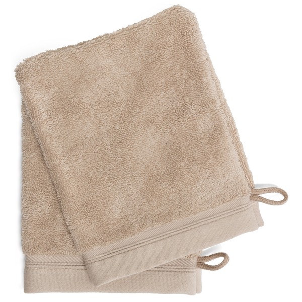 France Luxe Body French-Style Bath Mitt 2-Pack - Tan/Tan