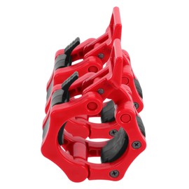 Ciieeo 1 Pair Barbell Clip Weightlifting Barbell Collars Grips for Weight Lifting Weightlifting Accessories Barbell Clasp Barbell Quick Release Clip Clips for Weights Gym Gear Iron Red