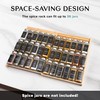 Bamboo Spice Drawer Organizer - Expandable 4 Tier Spice Rack