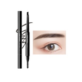 Eyebrow Pencil, Professional Eyebrow Pencil, Waterproof with Triangular Precision Tip, Eyebrow Pencil, Double Ended, Waterproof, Durable, Natural, Smudge-proof (Large-Black)