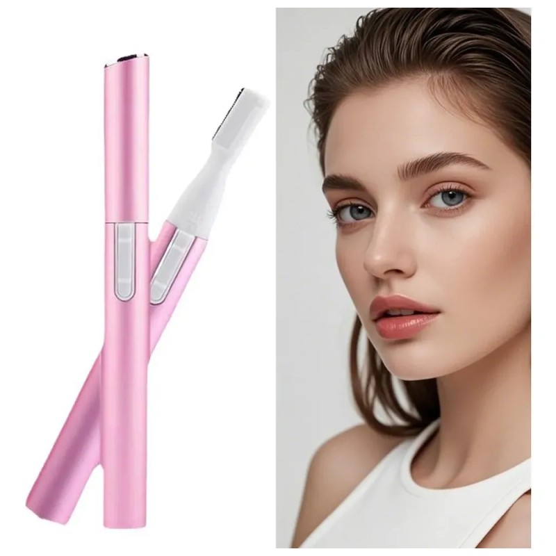 Recortadora De Cejas Eléctrica Rosa, Miniafeitadora, Depilad