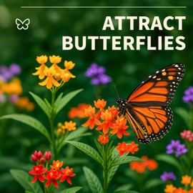 Butterfly Milkweed Seeds 6 Varieties Pack - Monarch Caterpillar Friendly, Colorful Pollinator Garden Mix, Easy Grow Perennial Flower Seeds for Backyard, Balcony & Butterfly Habitat