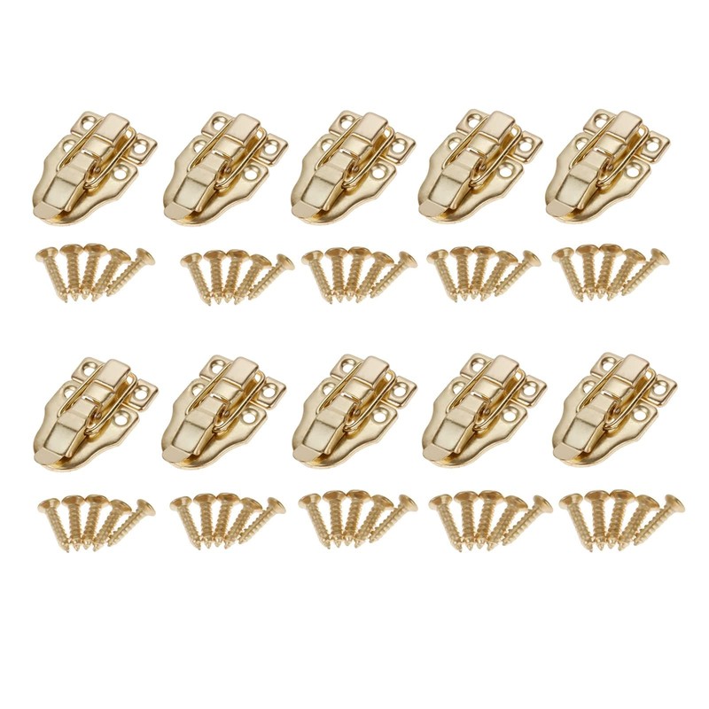 dophee 10Pcs Vitnage Gold Duckbilled Toggle Hasp Latch Clasp Lock