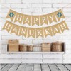 BESTOYARD HAPPY HANUKKAH Letters Bunting Banner Linen Burlap Banner Hanukkah