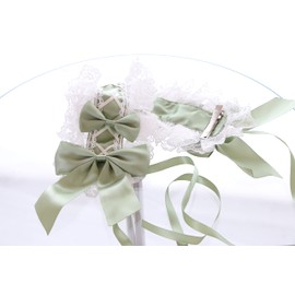 C-05-3 Light Green Maid Lolita Headband with Bow Gothic Hair Accessories Headband
