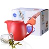 Yundu 32 ounce Red Porcelain Tea Pot - Stainless Steel