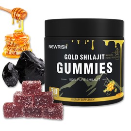 Newrish Shilajit Gummies l Manuka Honey |No Added Sugar I Ashwagandha, Gokshura| Fulvic Acid & 85+ Trace Minerals I for Men, Women I Non-GMO I 100% Natural & Organic I 30 Gummy