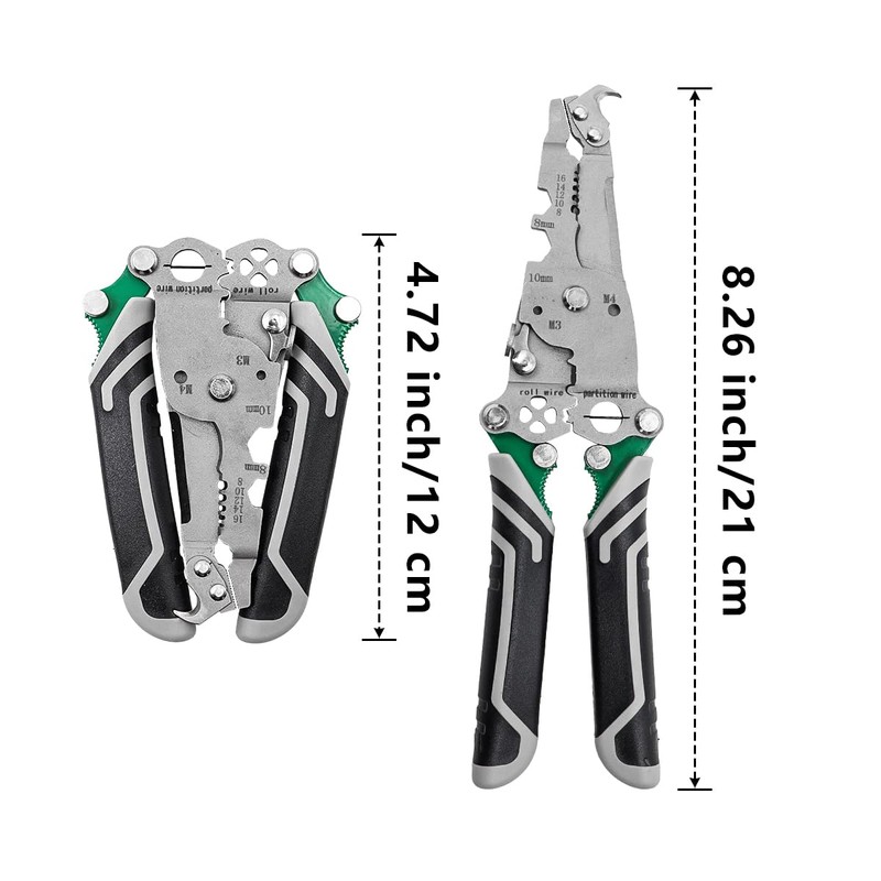 Nicear Multifunctional Wire Strippers Crimper 18 In 1 Foldable Wire