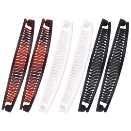 Tabanzhe 6 Pcs Banana Shape Hair Clips, Banana Clip Grip Comb, Fishtail Hair Clips, Ponytail Banana Clips, Hair Accessories for Women and Girls Thick Thin Hair