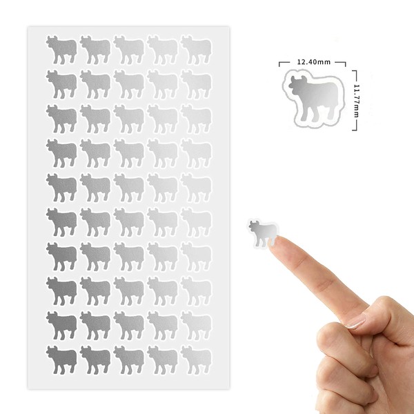 50 Wedding Meal Stickers for Place Cards - Place Card Menu Choices - Wedding Meal Choice Stickers (Silver, Beef)