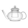JoyJolt Fluted Glass Teapot Set 33.8oz w/Double Wall Glasses 13.5oz,