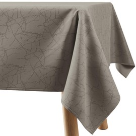 Filumi Tablecloth 140 x 280 cm Beige Washable for Indoor Outdoor Marble Pattern Manil