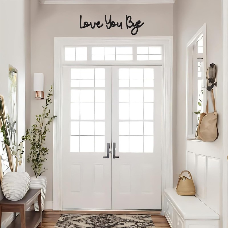 Handcrafted "Bye, Love You" Plywood Sign - Black Wall Art