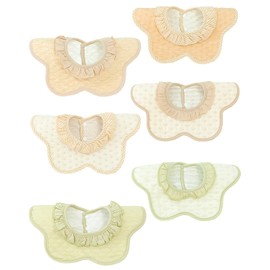 BMC bib. Set of 6 Ruffles, 360° Waterproof, Cotton, Girls, Bib, Dull Color
