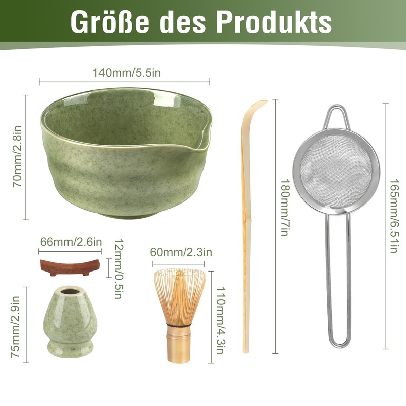 Matcha Set, Includes Matcha Bowl, Matcha Bamboo Tea Whisk, Whisk