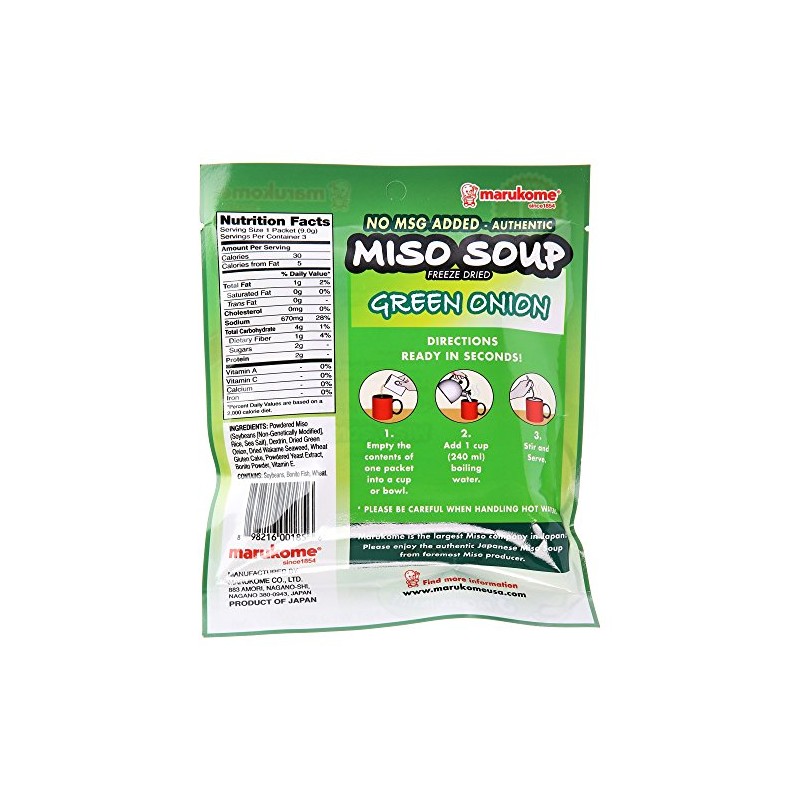 Marukome Soup Miso Grn Onion 3pk