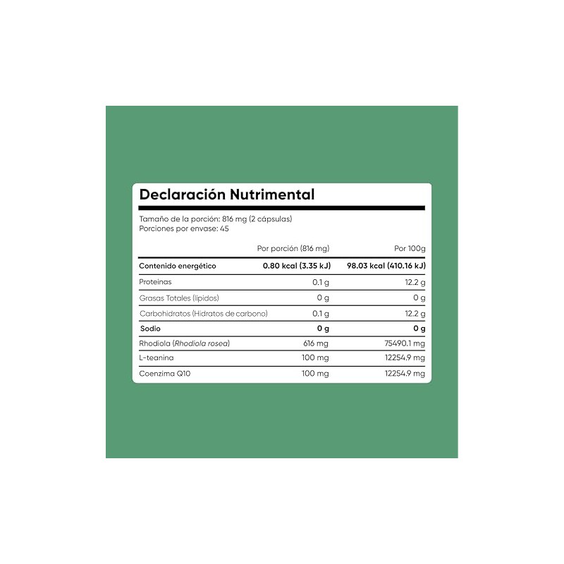 Rhodiola Rosea 90 Cápsulas, Adaptógeno para 1.5 Meses Nootropico Homodeus