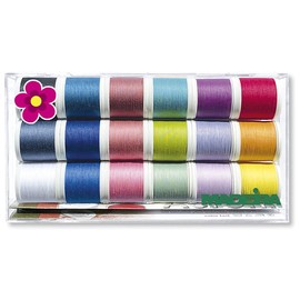 Madeira Aerofil Summer Collection 18 x 400 m High-Quality Sewing Thread for All Fabrics and Seams Pack of 18