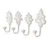 Set of 4 Wall Hooks White Grey Coat Hooks Wall