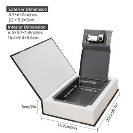 Real Paper Book Safe, Suitable for Jewellery, Money and Cash, Hollow with Hidden Compartment, Key and Combination Lock