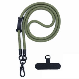 Huakaile Cellphone Phone Lanyard Strap Wrist Lanyard Universal Adjustable Detachable Nylon Crossbody Neck Strap with Hook (Green)