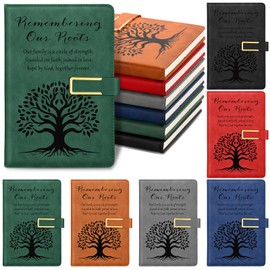 Weekgrat 6 Pcs Family Reunion Gifts Journal Remember Our Roots Writing Journal A5 Faux Leather Hardcover Notebook with Magnetic Buckle Family Reunion Favors for Guests, 6 Colors(Classic)