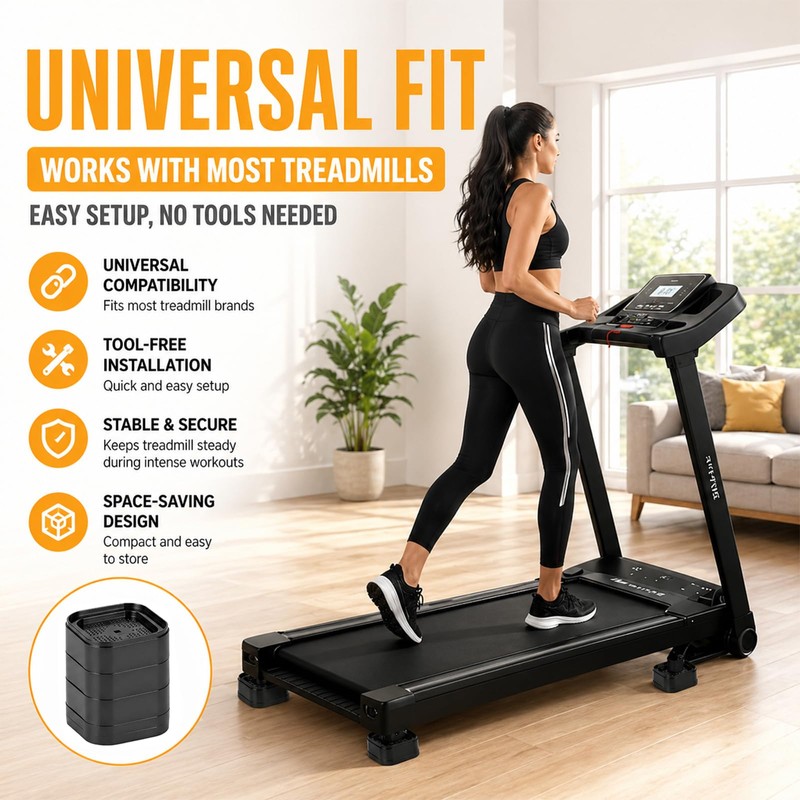 4PCS Treadmill Incline Riser Blocks, Stackable Treadmill Riser Incline Blocks,Uphill