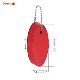 PATIKIL Floating Keychain, 4 Pack Marine Sailing Oval Key Chain Buoyant Keyrings for Boating Outdoor Sports, Red Yellow
