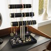 Flexzion 3 Tier Bracelet Holder Display Stand - Black Velvet