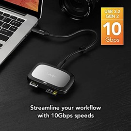 Lexar Lector Profesional CFexpress Tipo A / SD USB 3.2 Gen 2, diseñado para Tarjetas CFexpress Tipo A y SD UHS-II, velocidades de Transferencia USB de