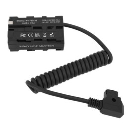 D Tap to NP F970 F570 F550 Double Sided Dummy Battery Coiled Cable Power Adapter DC Coupler Dummy Battery For Digital Camera LED Light Monitor