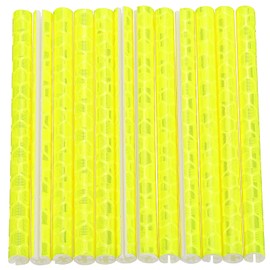 sourcing map 72pcs Bike Reflective Spoke Skins 0.2" Plastic Bicycle Spoke Reflectors Spoke Covers Trim Wrap Wheel 360°Visibility for Road Mountain Bike Motorcycles Decoration, Yellow