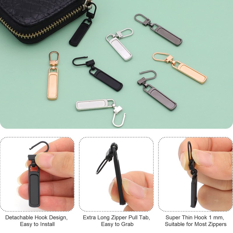 Zipper Pull Replacement for Small Holes, Detachable Tiny Zipper Replacement