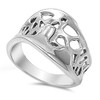 Wide Filigree Wave Cutout Abstract Ring New .925 Sterling Silver
